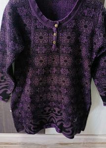 Embroidered Floral Work Woolen Kurti
