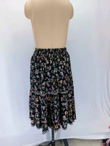 Bohemian Floral Print Midi Skirt length 28 inches
