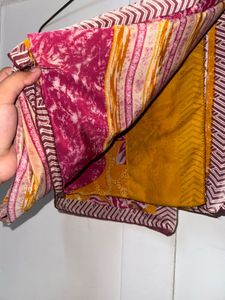 Beautiful Mustard &amp; Maroon Saree
