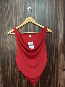SSS Red  Cowl Neck Top