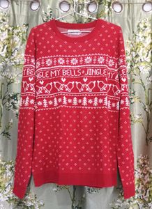 JACK & JONES  Unisex Red Christmas Sweater