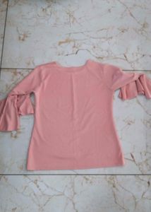 Cute Pink Bell Sleeve Top
