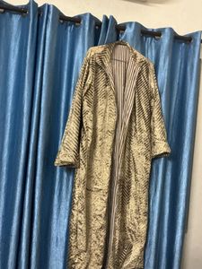Elegant Gold Velvet Maxi Coat