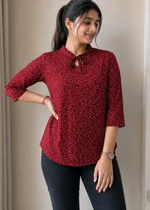 Chic Red Polka Dot Top
