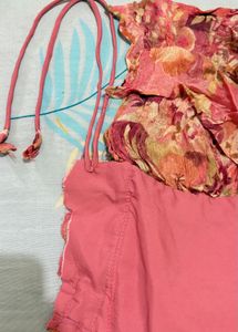 Floral Print Peplum suit Set