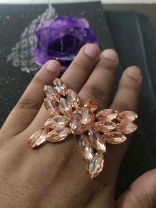 Rose Gold Butterfly Korean Glass Stone Earring