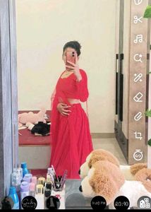 Red Sequin Lehenga Choli