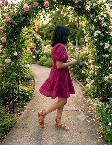 Chic Puff Sleeve Tiered Dress