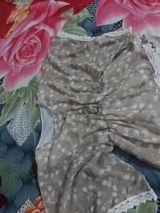 flower print kaftan top for girls