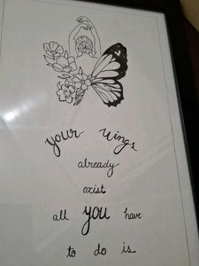 Framed 'Fly' Wall Art *(Hand-drawn)*