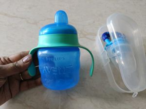Philips Avent Blue Sippy Cup & Food Feeder