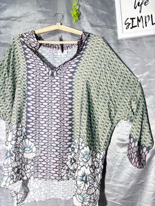 Bohemian Floral Print Dolman Sleeve Top