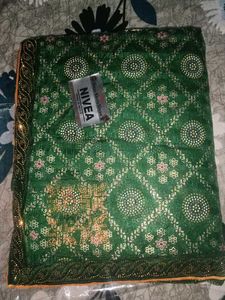 Beautiful Green Embellished Saree