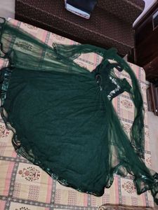 Stunning Emerald Green Gown with dupatta