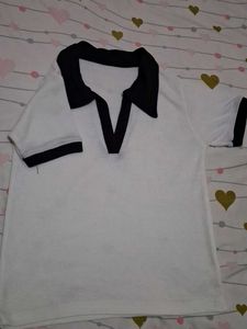 Classic White & Black Polo T-Shirt