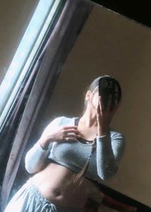 Gray Long Sleeve Crop Top