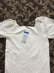 White Puff Sleeve Top