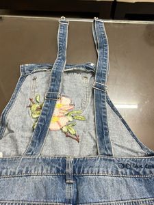 Floral Embroidered Denim Overalls