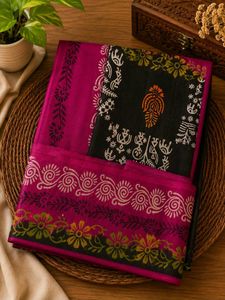 💖 Madhurima Batik Cotton Silk Saree 💖