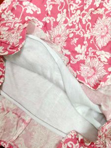 Stylish Pink Floral Kurta Top