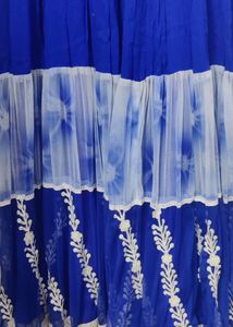 Blue Coloured Kalidar Flared Long Gown
