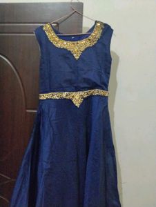 Elegant Navy Blue Embellished Gown