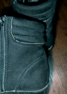 Block Heel Boots With Zip