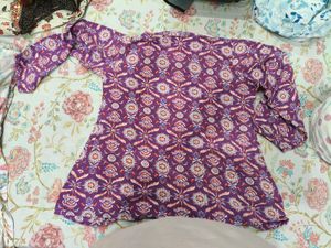 Purple shirt kurti for women