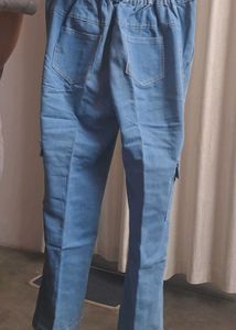 Light Blue Cargo Denim Pants