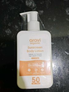 Aravi Organic Sunscreen Body Lotion SPF 50