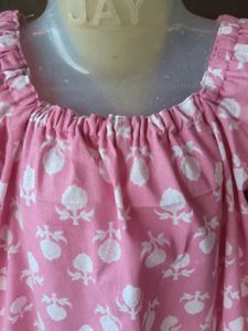 Pink Floral Print Kurti