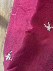 Maroon Embroidered Kurta