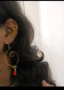 Handmade Wire &amp; Gemstone arm cuff and earings