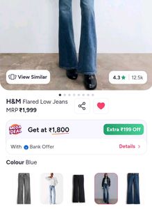 H&amp;M Women Flared Low Jeans