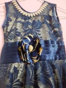 Elegant Blue Floral Gown
