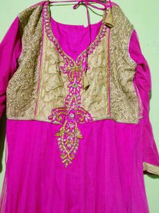 Stunning Pink Embroidered Ethnic Gown