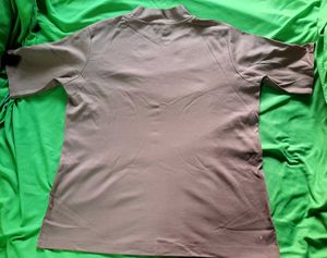 Steilmann Unisex Mock Neck Brown Tee Tshirt Top 🤎