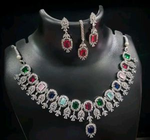 American  Diamond Necklace Set