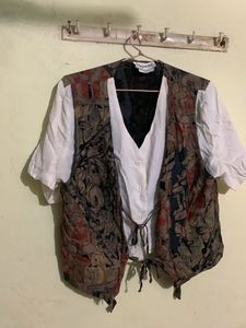 Vintage Print Vest Top Set