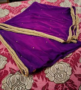 Dupatta with Golden Sparkles Moti Lace