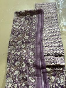 Lavender Floral Dress Materials