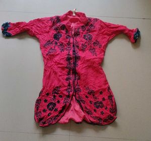 Indie Embroidered Pink Kurta