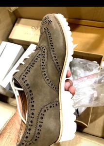 Unavera Rosch Wingtip Brogue Shoes Olive