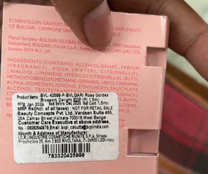 Bvlgari Rose Goldea Perfume Sample