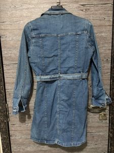 Denim Belted Shirt Dress
