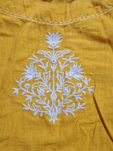 Yellow Embroidered Kurta