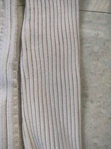 Cream Ribbed Knit Sweater