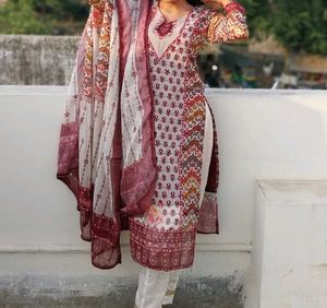 Elegant Printed Kurta Set with Dupatta