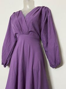 Pintresty Elegant Purple V-Neck Maxi Dress