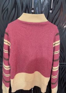 Striped Quarter-Zip Sweater